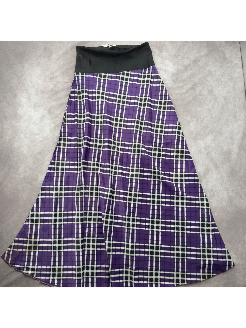 P&E Collection purple black plaid maxi skirt Y2K whimsigoth grunge size Medium
